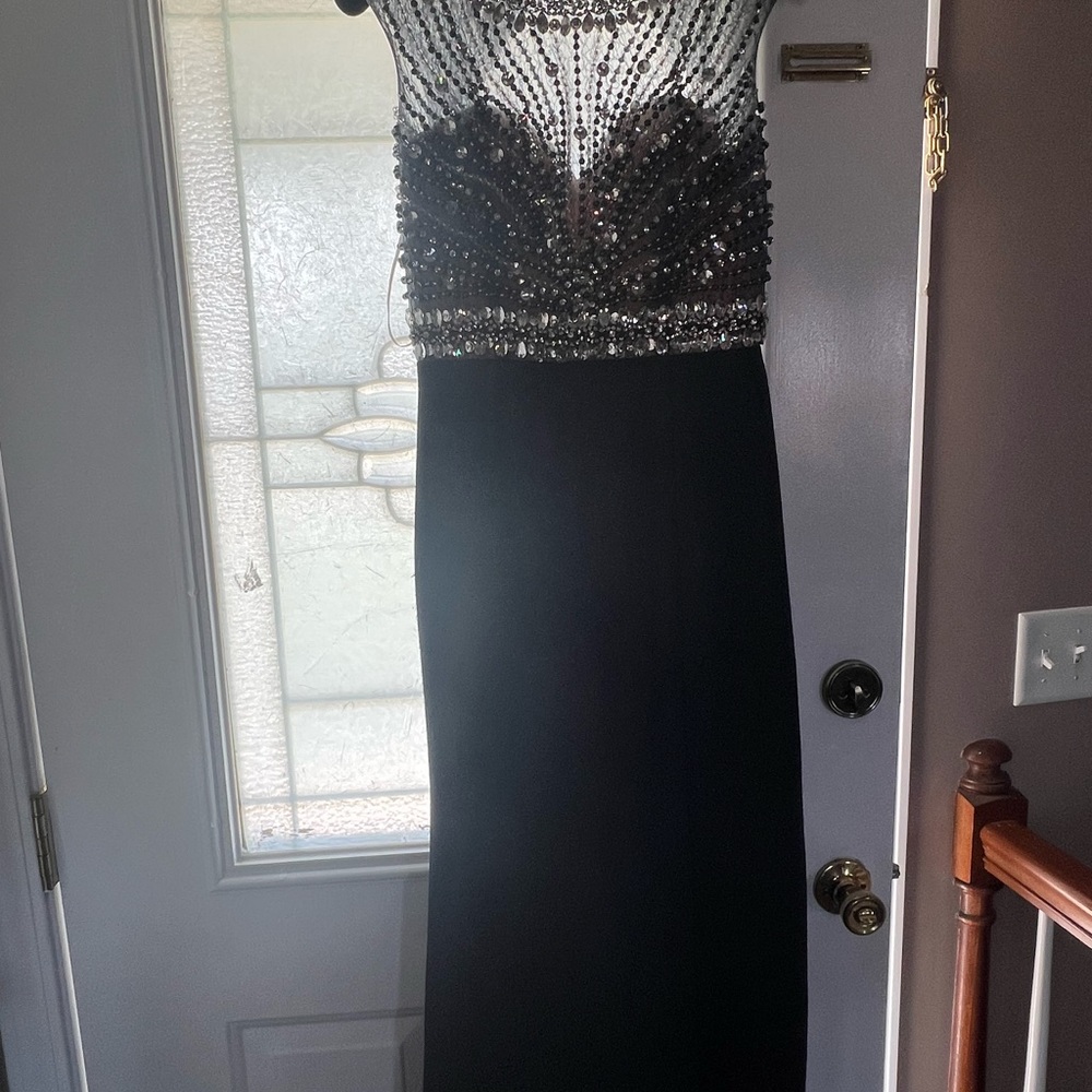 Prom dress with crystals and beads